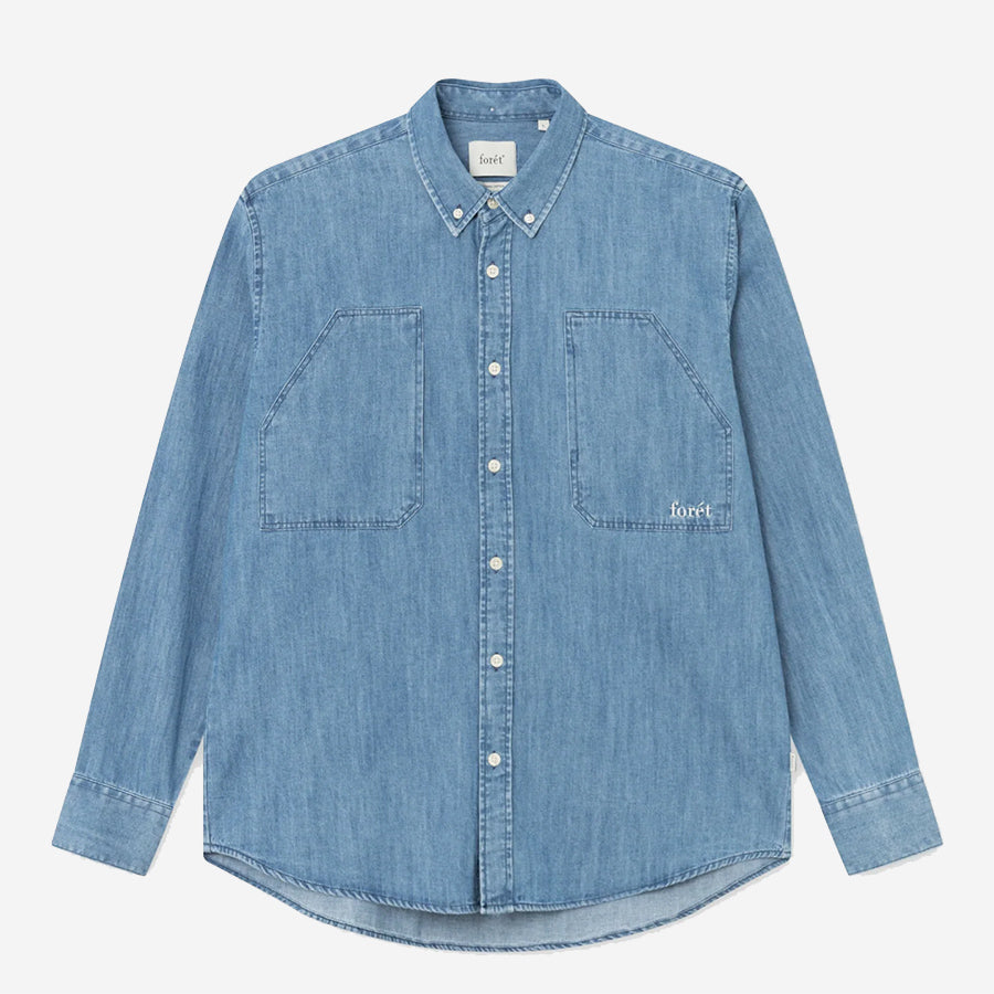 Alive Washed Denim Shirt - Light Indigo