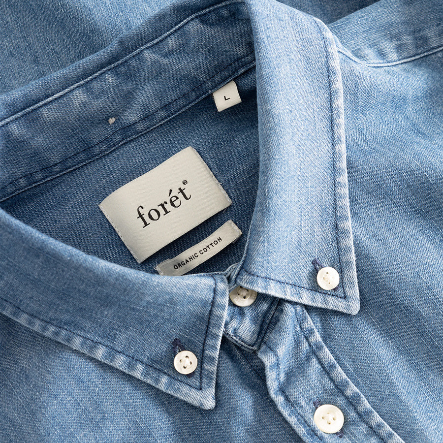 Alive Washed Denim Shirt - Light Indigo