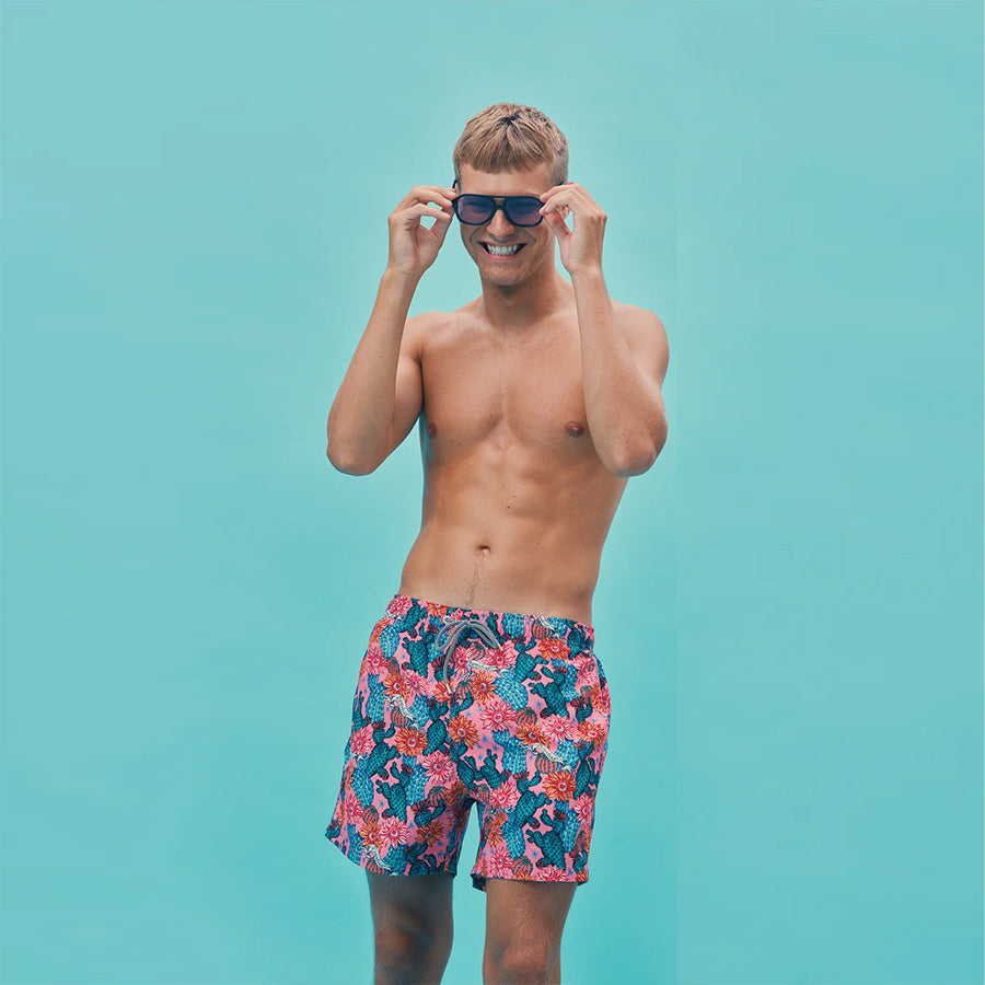 Mid Length Swim Shorts - Cactus Eyeballs