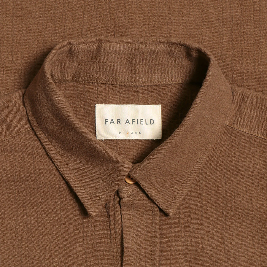 Costa Seersucker S/S Shirt - Desert Palm Brown