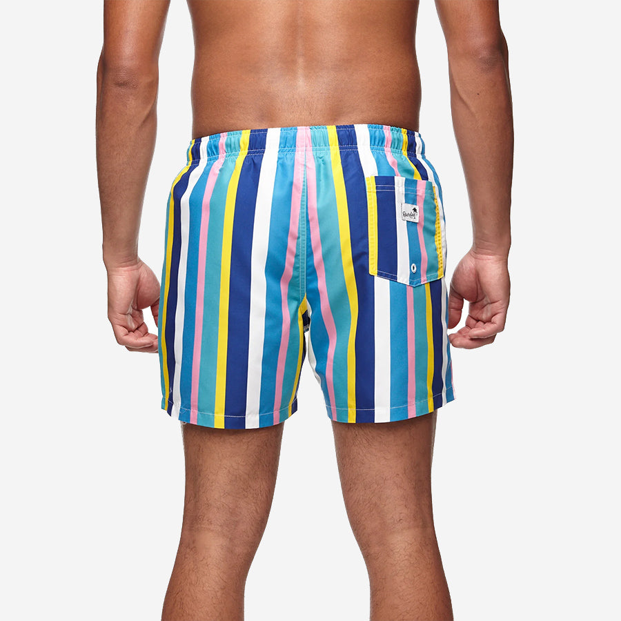 Mid Length Swim Shorts - Crush Stripe II