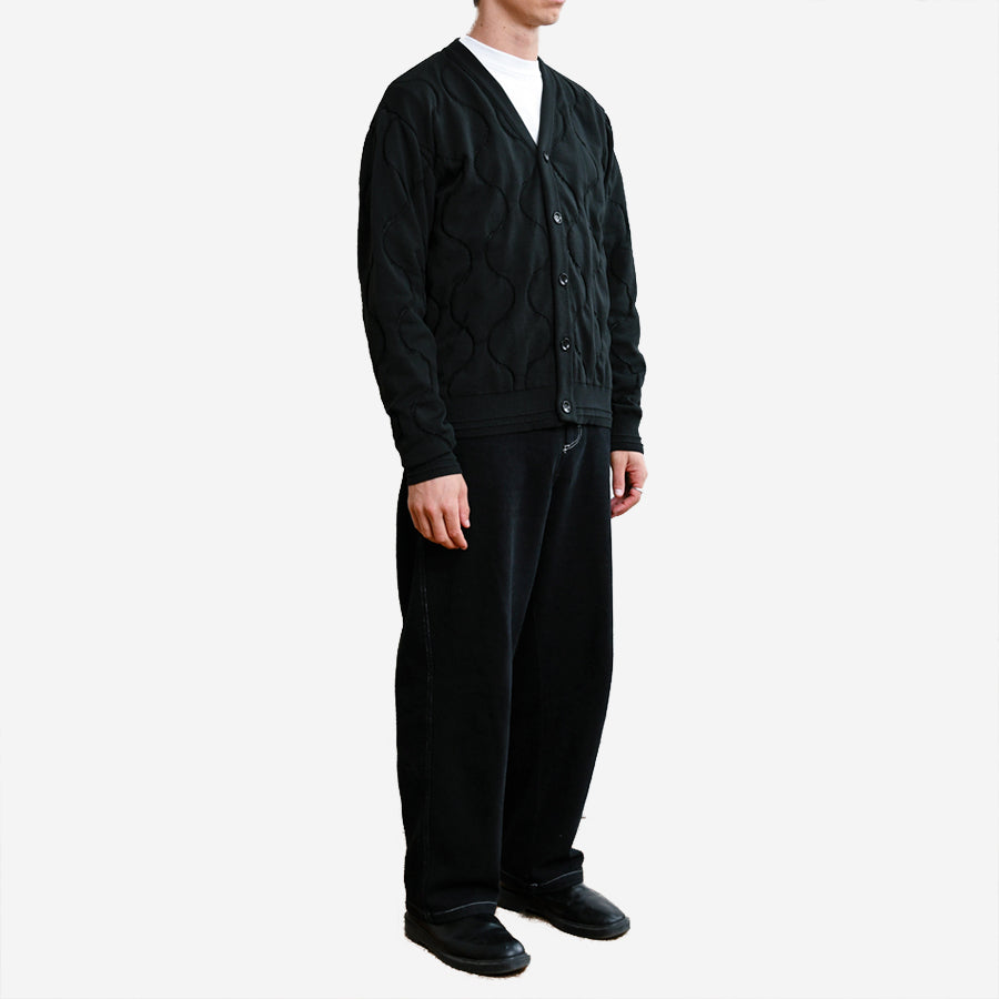 Ecopet Quilting Cardigan - Black