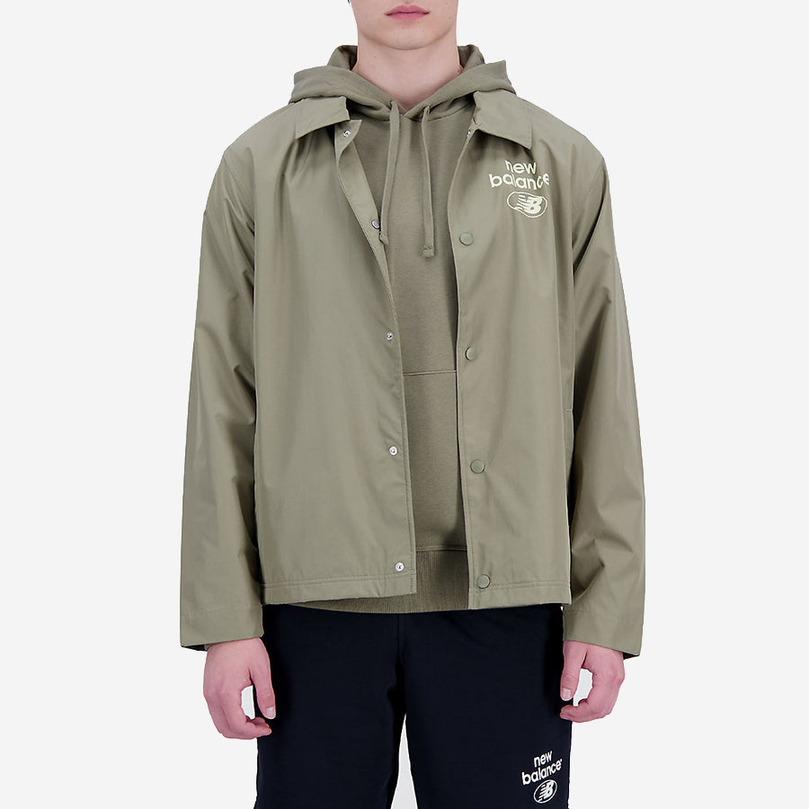 NB Essentials Reimagined Woven Coaches Jacket - Covert Green