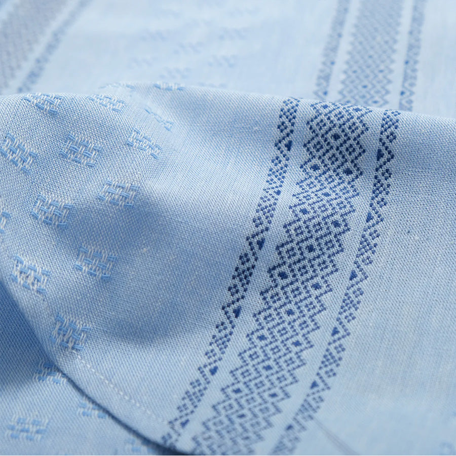 Jacquard Stripe L/S Shirt - Sky Blue