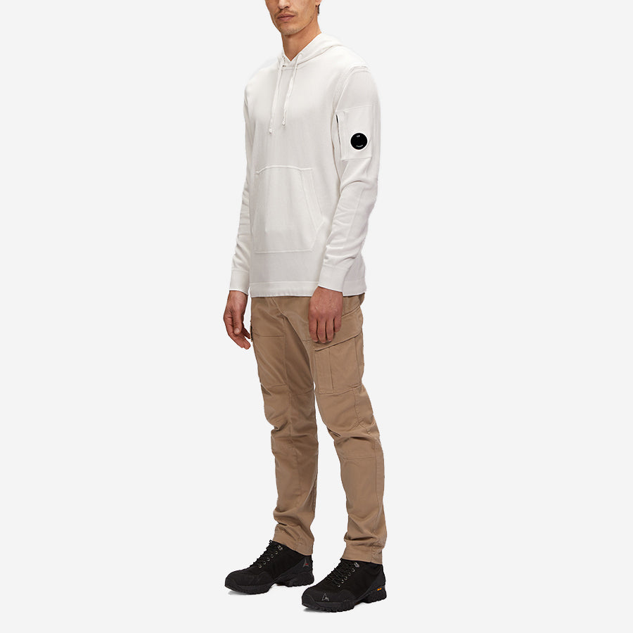 Light Terry Knitted Hoodie - Gauze White