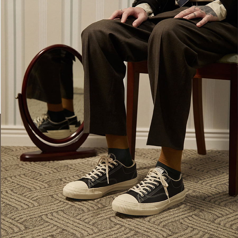 Military Standard Leather Low Sneaker - Black