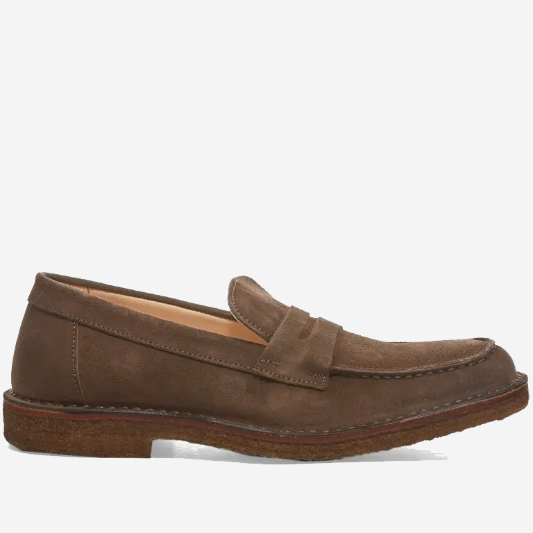 Mokaflex Suede Loafer Shoes - Dark Khaki