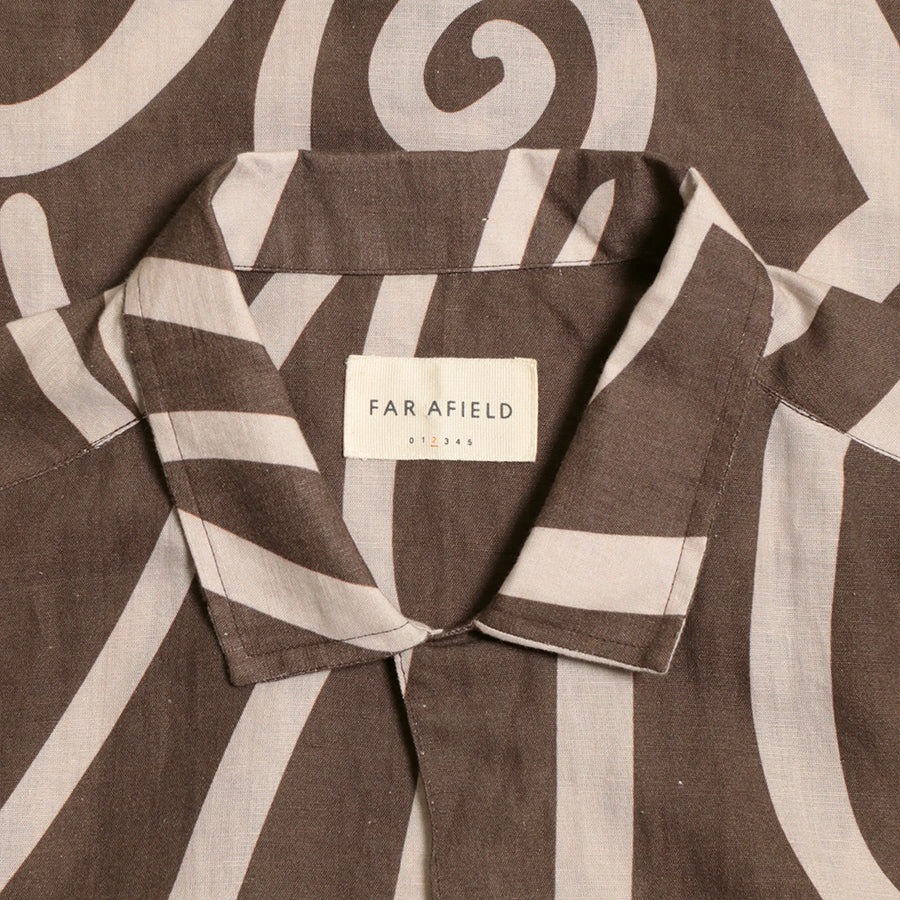 Selleck Swirls Print Vacation Shirt - Desert Palm