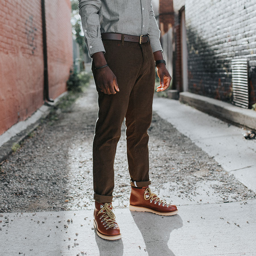 18 Waits - The Slims Trouser - Olive Green Corduroy (MG Exclusive)