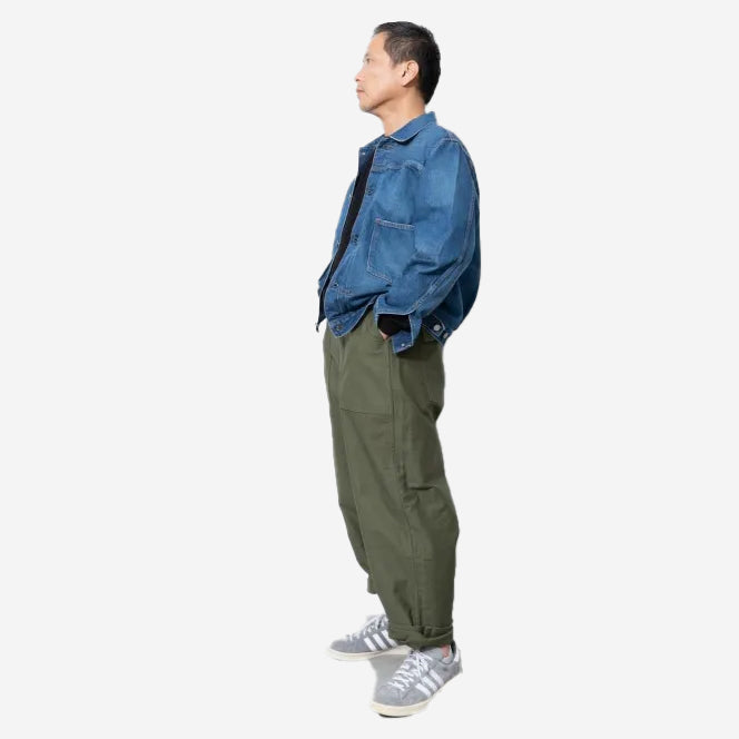 James Back Satin Fatigue Pants - Olive