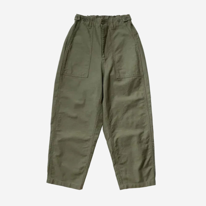 101J-02 - James Back Satin Fatigue Pants - Khaki Olive