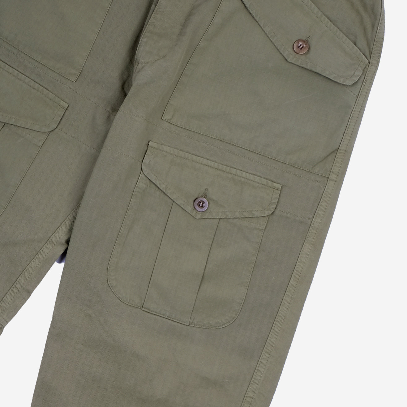 10 YEAR - Douglas Herringbone/Ripstop Flight Cargo Pants - Olive