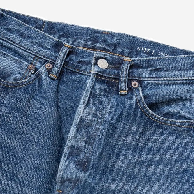 117USD - Type Loose 14oz Selvedge - Used Indigo