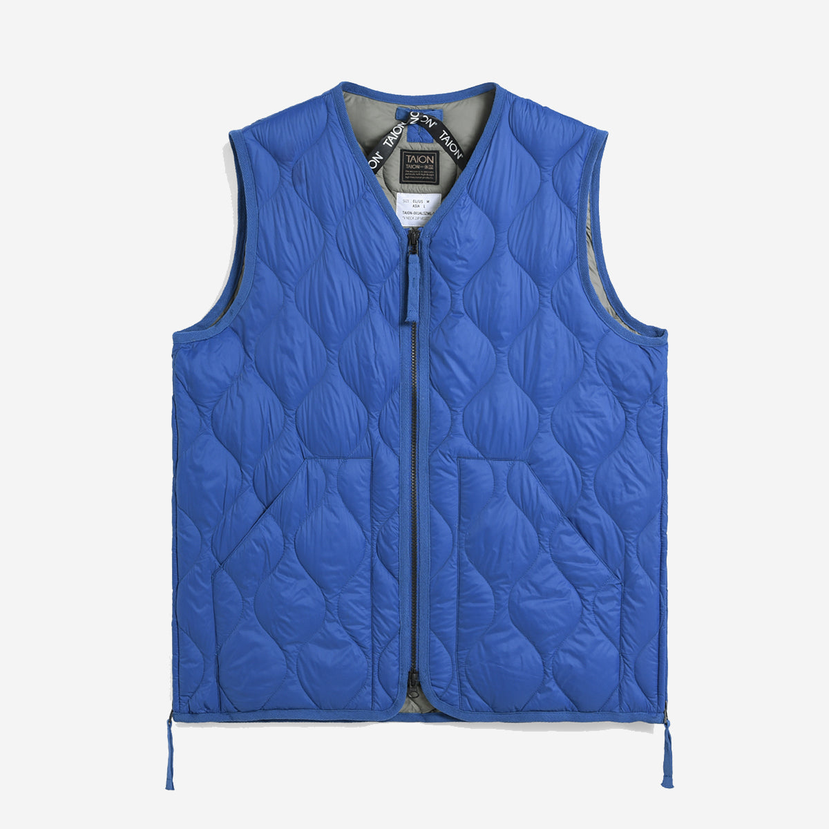 Military Zip V-Neck Down Soft Shell Vest - Cobalt