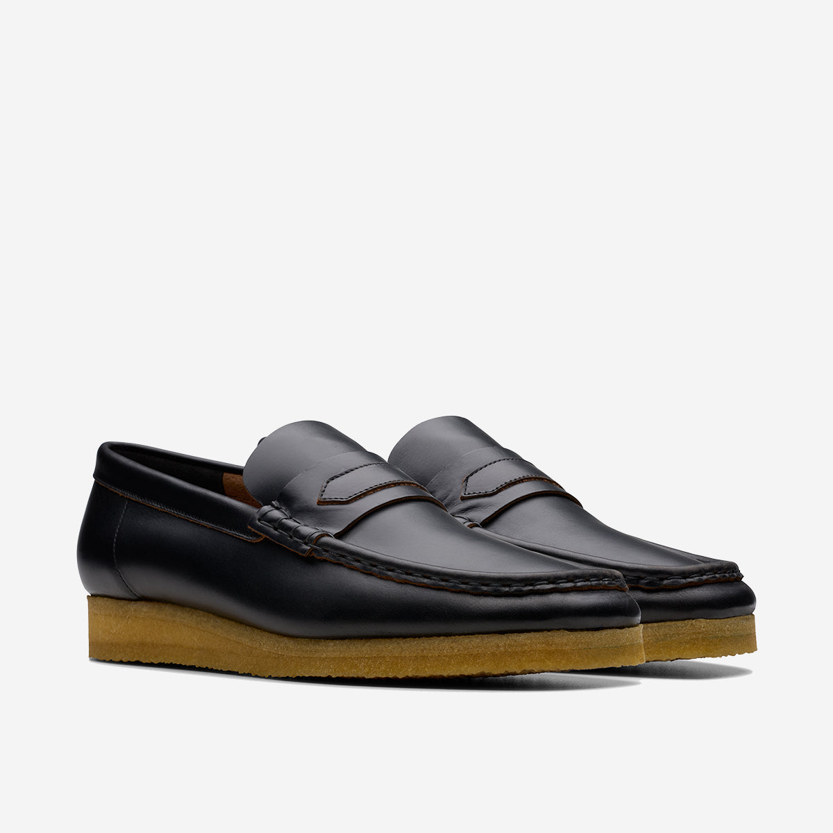 Wallabee Penny Loafter - Black Smooth Leather