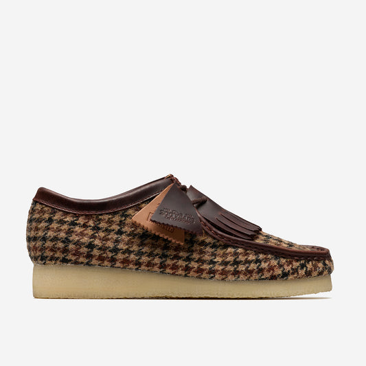 Wallabee Harris Tweed Derby Shoes - Brown Tweed Combination