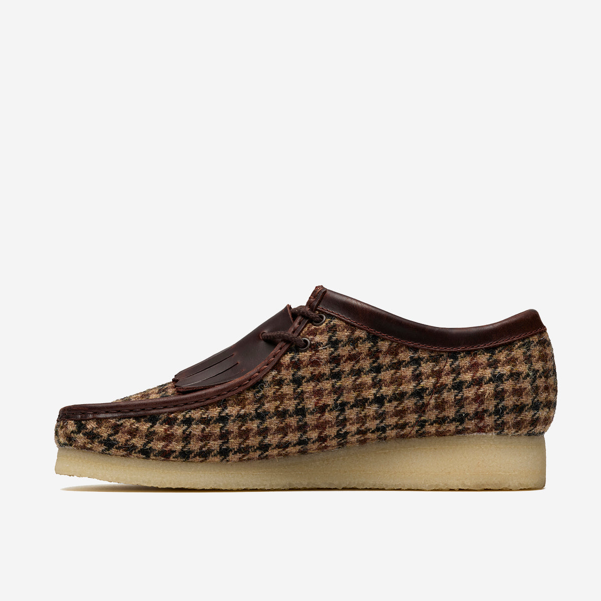 Wallabee Harris Tweed Derby Shoes - Brown Tweed Combination
