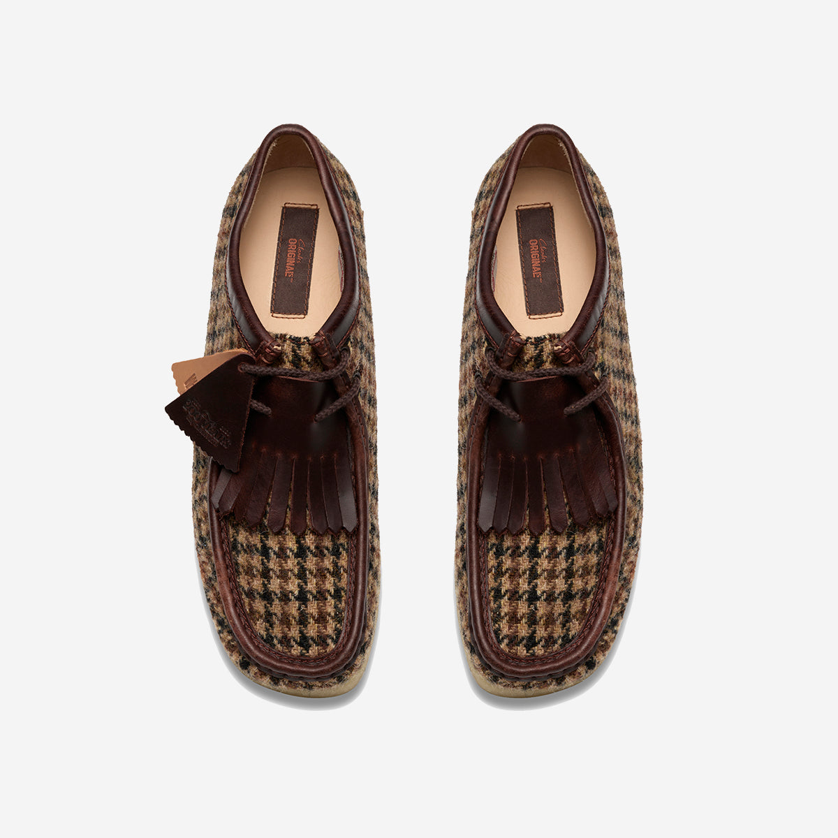 Wallabee Harris Tweed Derby Shoes - Brown Tweed Combination