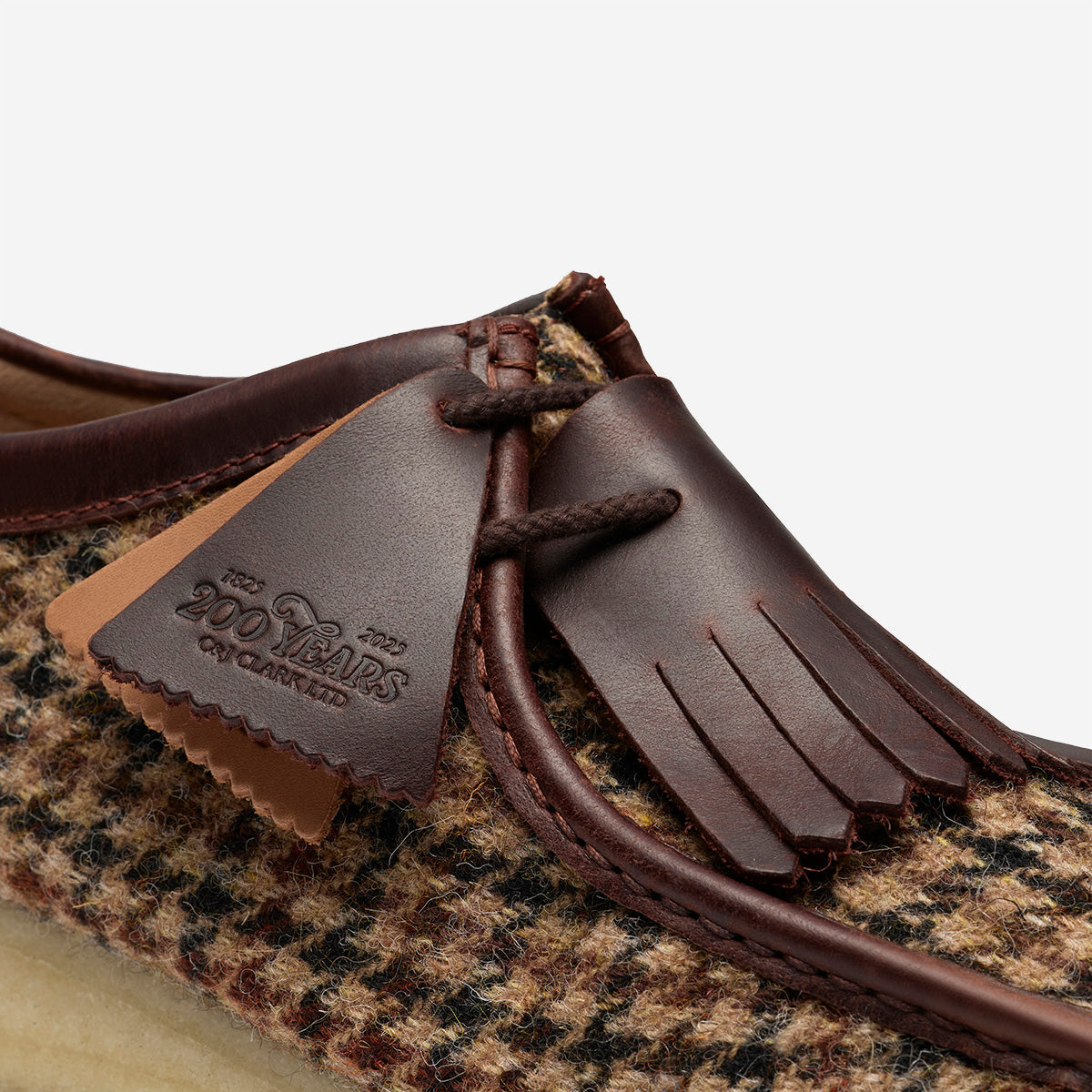 Wallabee Harris Tweed Derby Shoes - Brown Tweed Combination