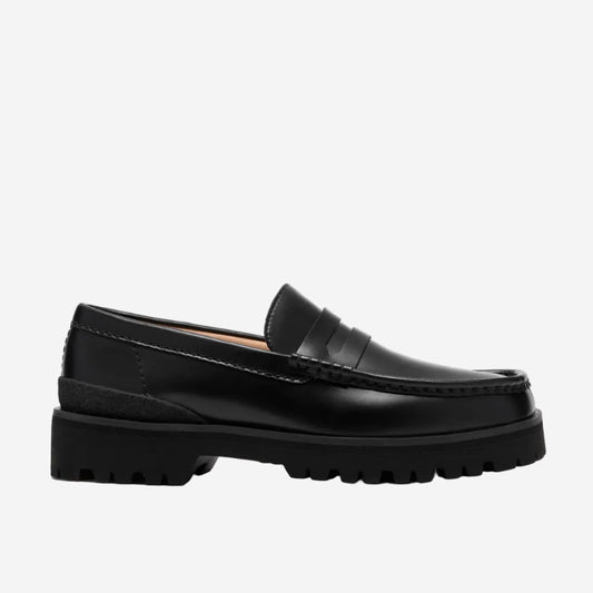 Yukoner Leather Penny Loafer - Black