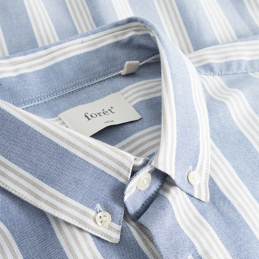 Trust Striped Oxford Shirt - Light Blue