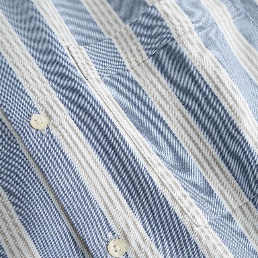 Trust Striped Oxford Shirt - Light Blue