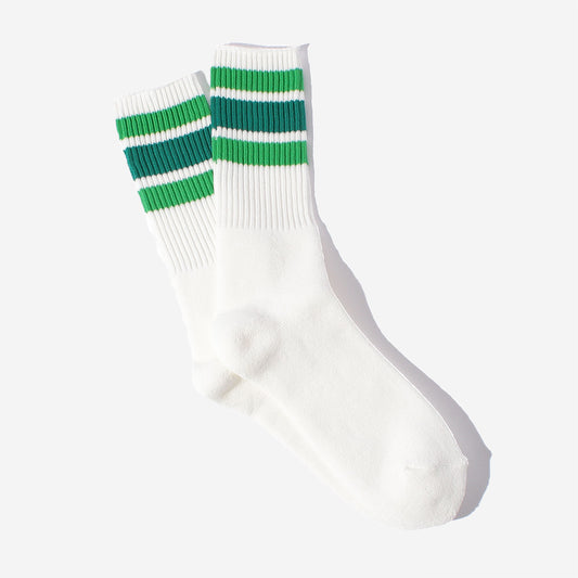 3 Line Crew Socks - Green