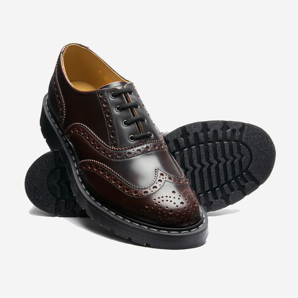 4 Eye English Oxford Brogue Shoe - Burgundy Rub-Off