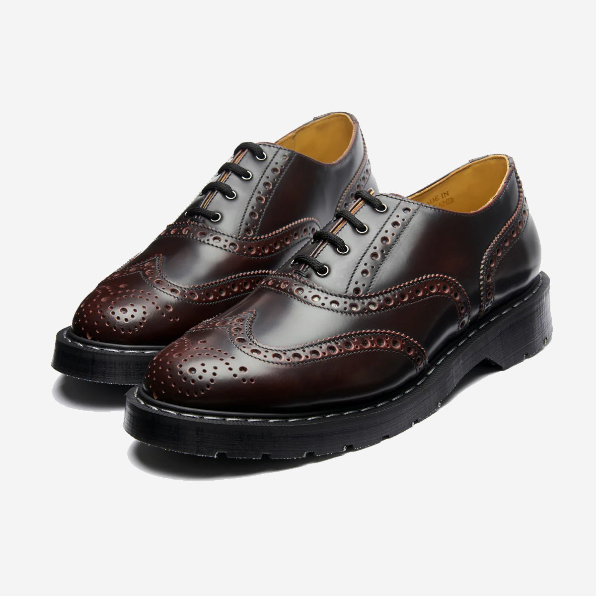 4 Eye English Oxford Brogue Shoe - Burgundy Rub-Off