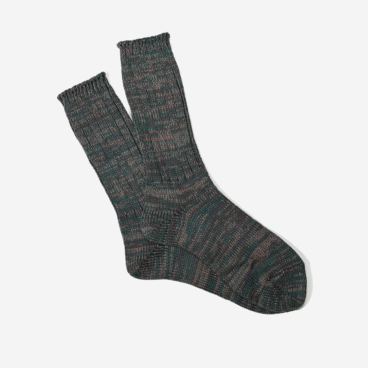 5 Colour Mix Crew Socks - Army Green