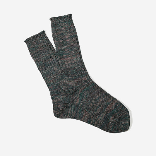 5 Colour Mix Crew Socks - Army Green
