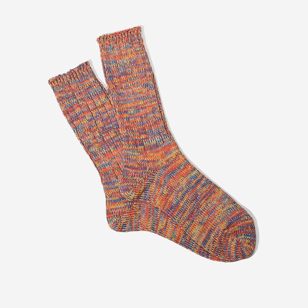 5 Colour Mix Crew Socks - Orange