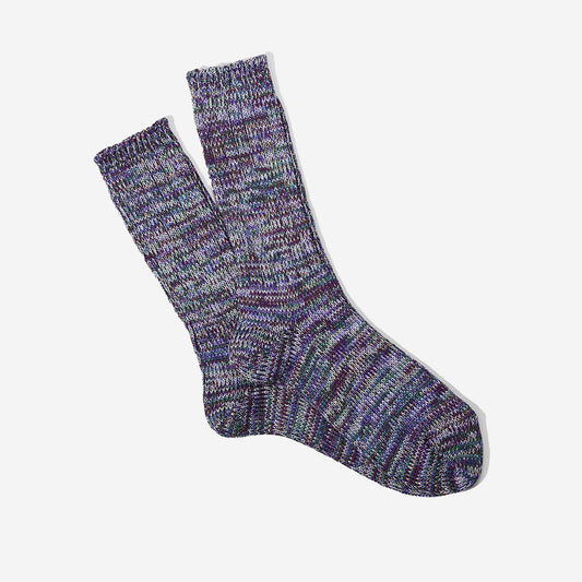 5 Colour Mix Crew Socks - Purple