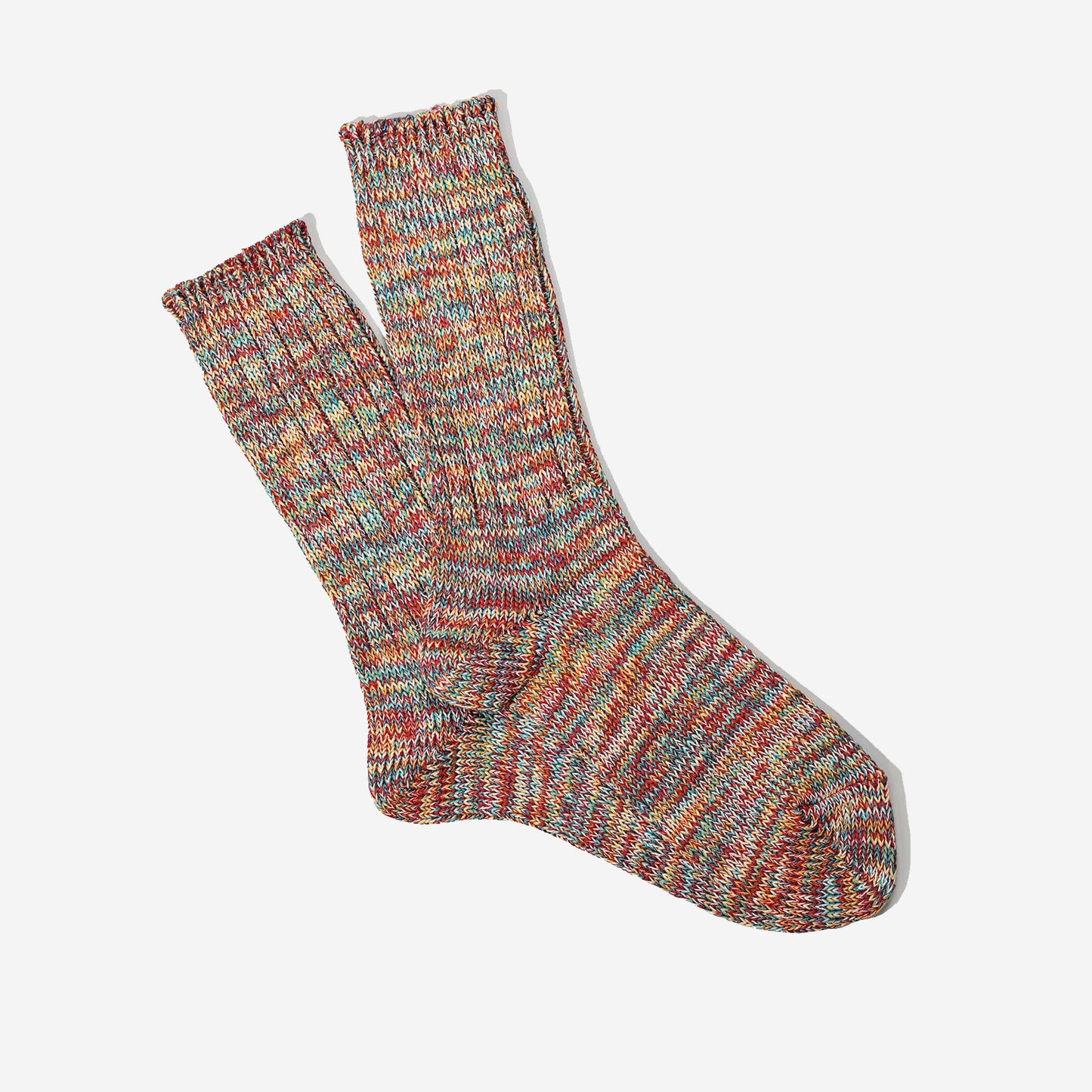 5 Colour Mix Crew Socks - Red