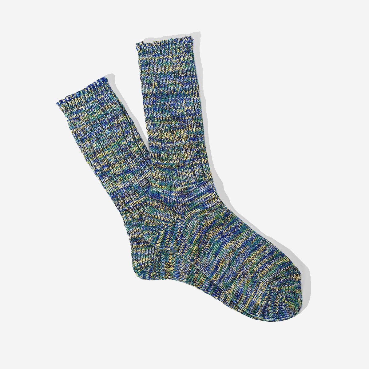 5 Colour Mix Crew Socks - Green