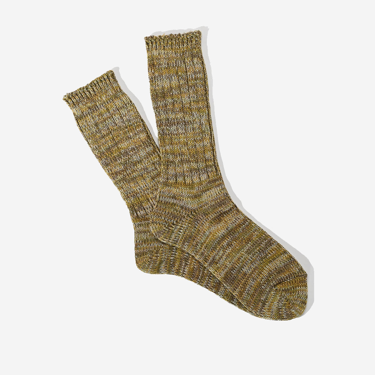 5 Colour Mix Crew Socks - Khaki
