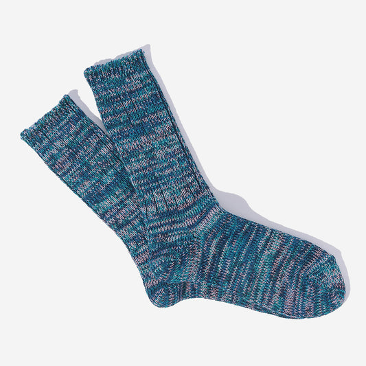 5 Colour Mix Crew Socks - Navy