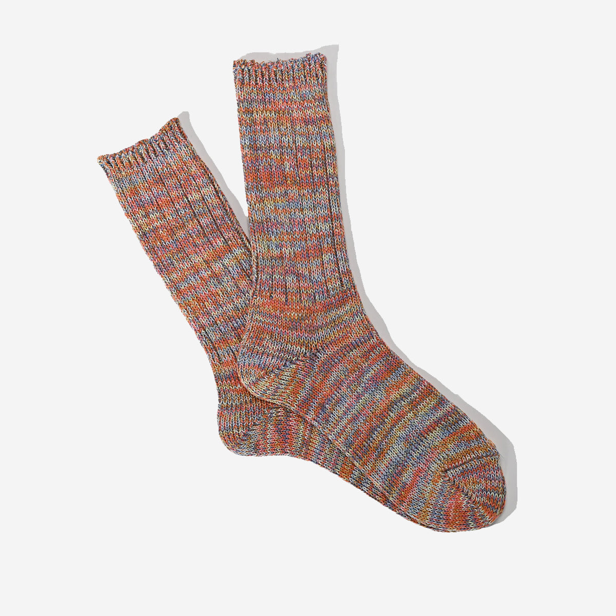 5 Colour Mix Crew Socks - Orange