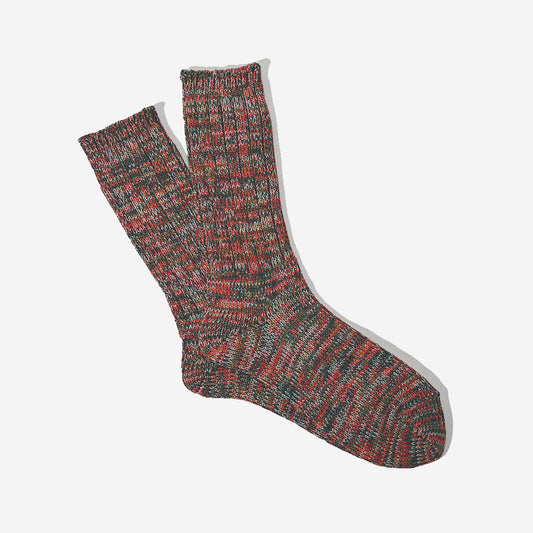 5 Colour Mix Crew Socks - Red