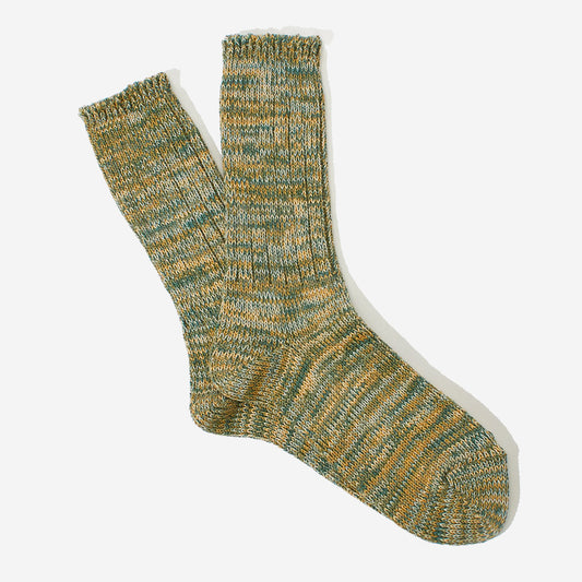 5 Colour Mix Crew Socks - Khaki