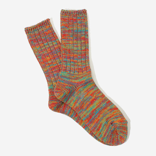 5 Colour Mix Crew Socks - Orange