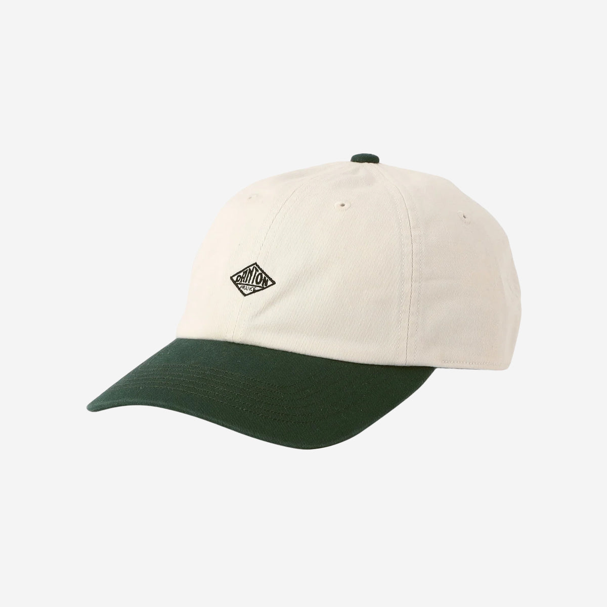 6-Panel Two-Tone Twill Cap - Ecru x Green