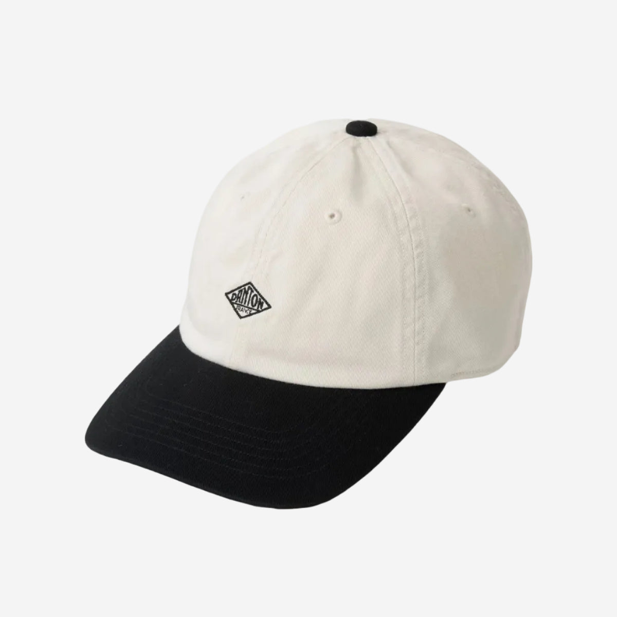6-Panel Two-Tone Twill Cap - Ecru x Black