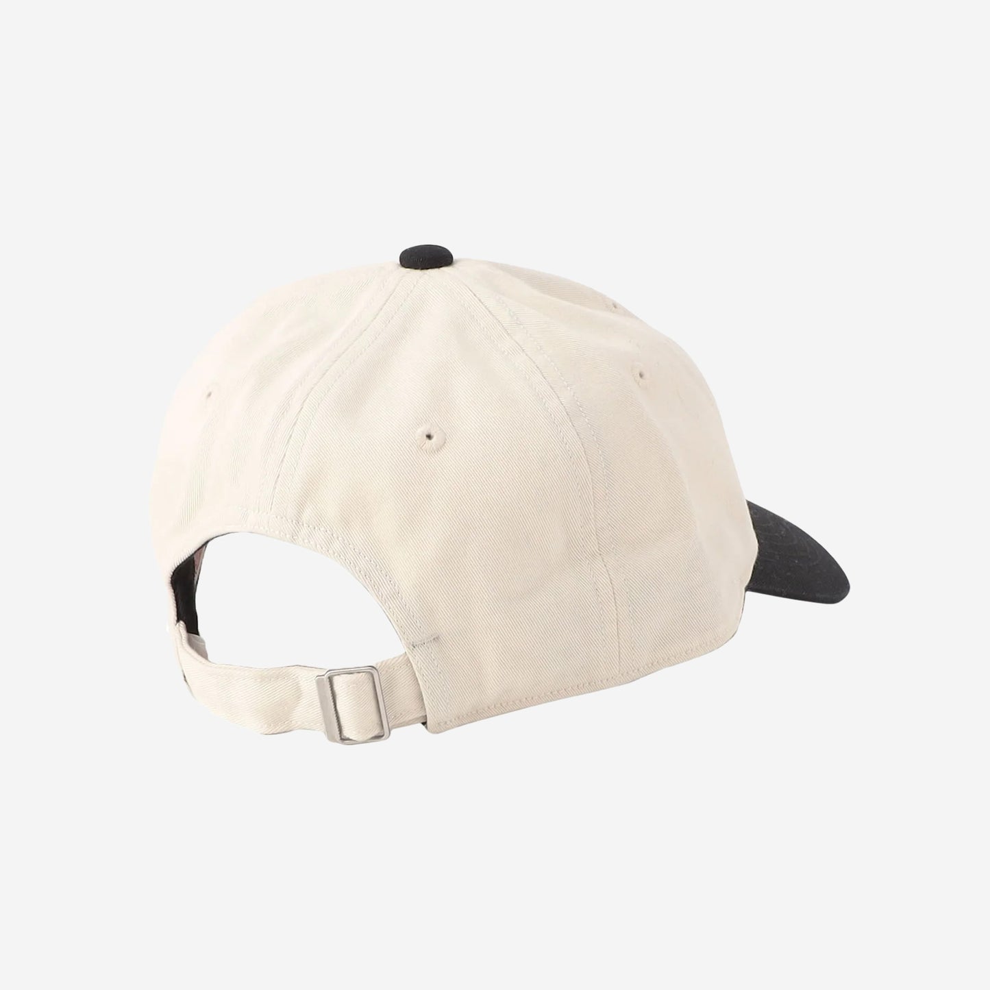 6-Panel Two-Tone Twill Cap - Ecru x Black