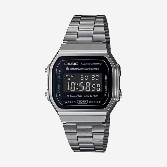 A168WGG-1B Casio Vintage Watch - Black Chrome