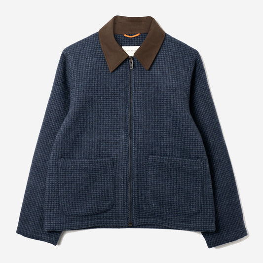 Josef Wool Blouson Jacket - Navy Check