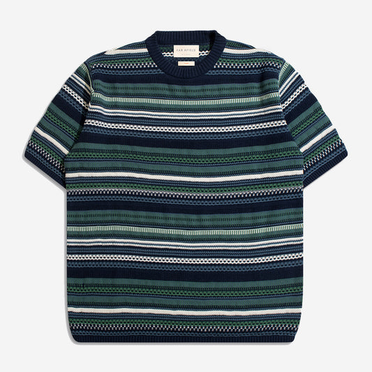 Newport Stripe Knit Tee - Navy Iris