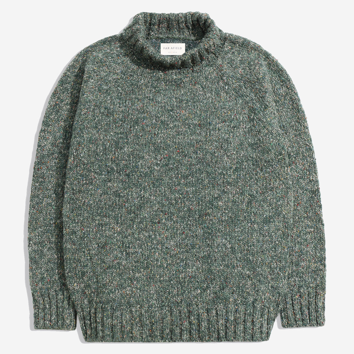 Bayer Roll Neck Wool Sweater - Green/Multi Fleck