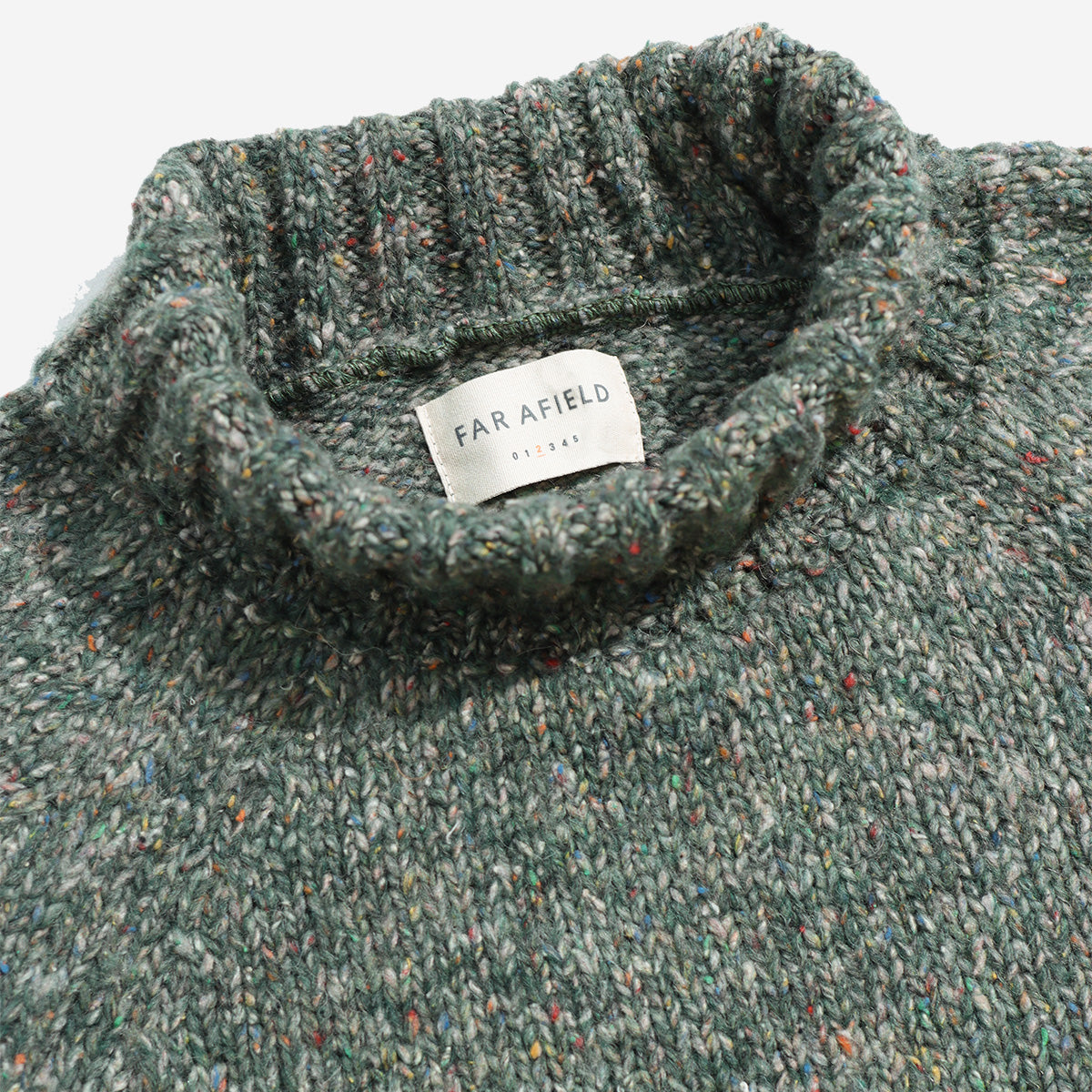 Bayer Roll Neck Wool Sweater - Green/Multi Fleck