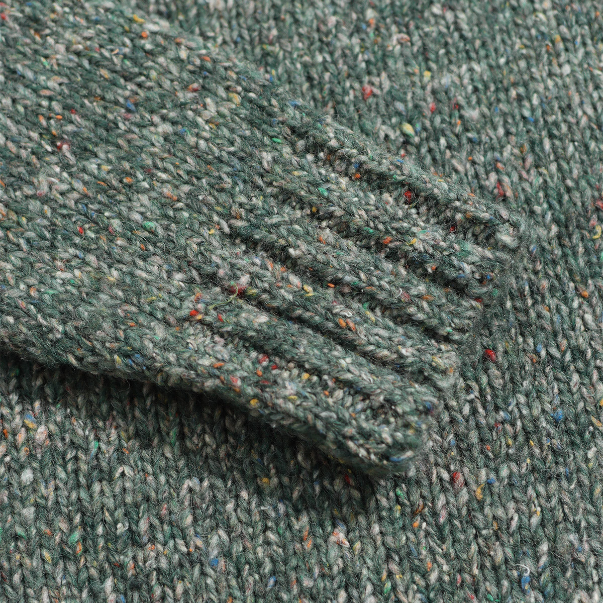Bayer Roll Neck Wool Sweater - Green/Multi Fleck